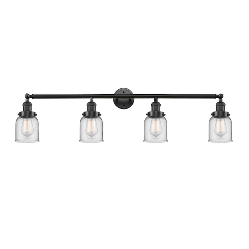 Innovations Lighting Small Bell 4 Light 43" Wide Bathroom Vanity Light - Oil Rubbed Bronze / Clear