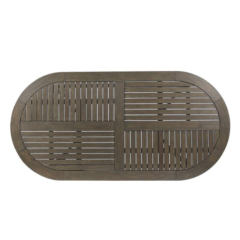 Arletta Outdoor Acacia Wood 6 Seater Patio Dining Set with Mesh Seats by Christopher Knight Home