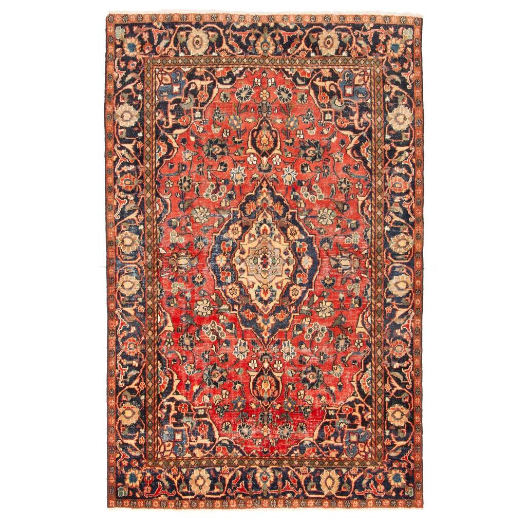 ECARPETGALLERY Hand-knotted Antalya Vintage Red Wool Rug - 4'3 x 6'6