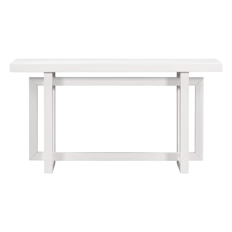 Modern Console Table Sofa Table with Concrete Top, 59'' Long Accent Entryway Table