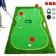 preview thumbnail 2 of 18, Putting Green Mat with Stainless Steel Cups & Adjustable Slope Challenge for Both Indoor & Outdoor Green 5x12 ft