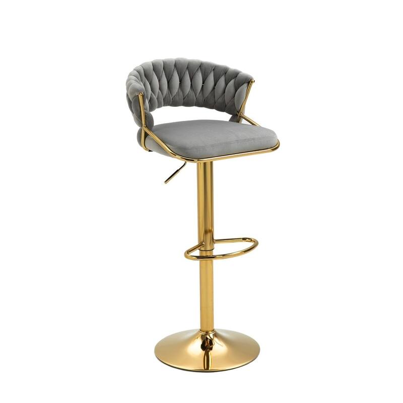 Modern Velvet Counter Bar Stools with Backs(Set of 4)