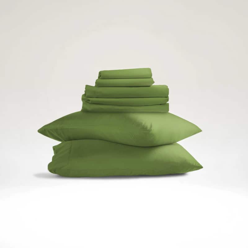 Emperyan 7 PC Bedding Set, Luxury Microfiber Duvet Cover With Sheets Bed Sets - Cala Green - King