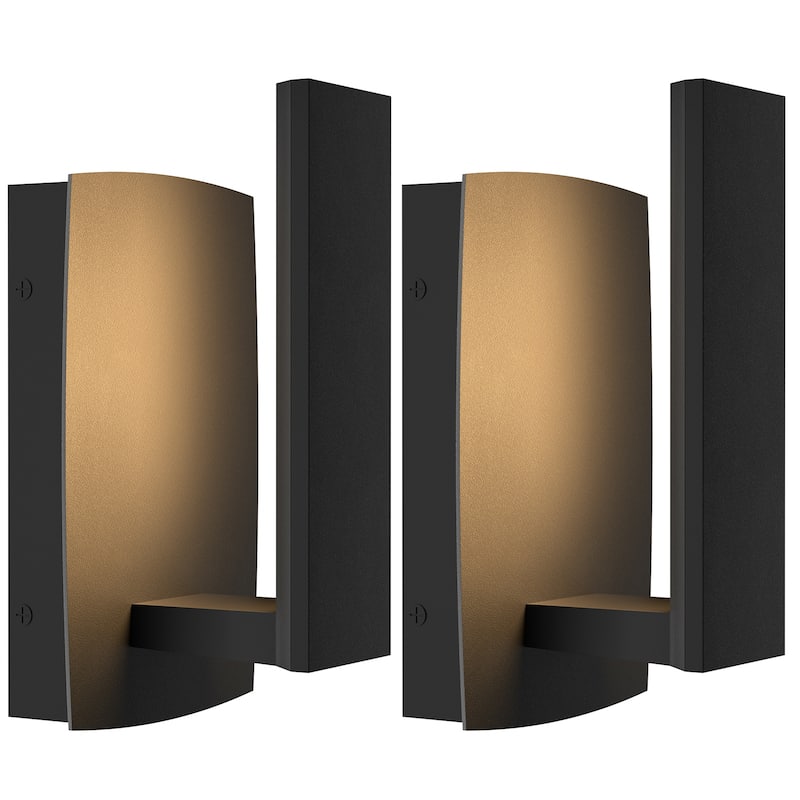 Modern LED Wall Light Outdoor - 8.7inch - Black