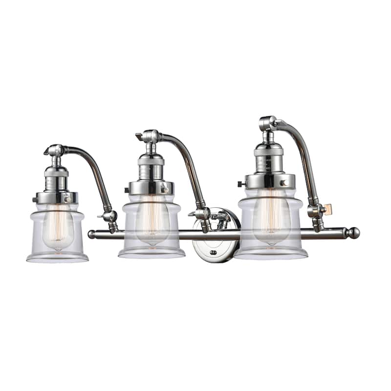 Innovations Lighting Small Canton 3 Light 28" Wide Bathroom Vanity - Polished Chrome / Clear