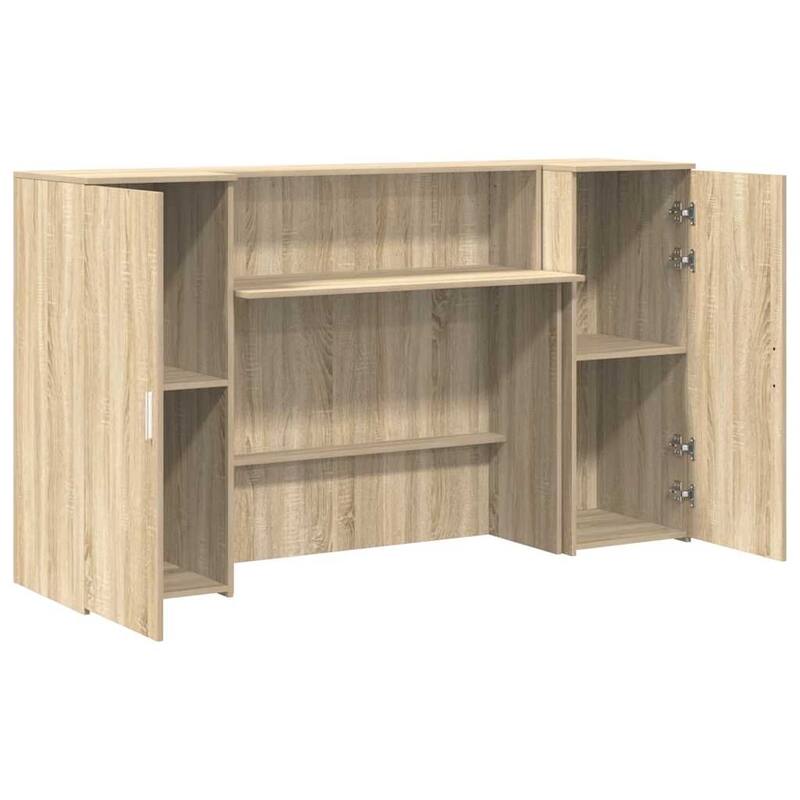 vidaXL Reception Desk Sonoma Oak Engineered Wood Large Reception Desk