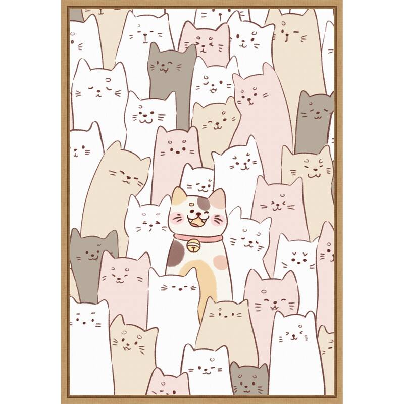 Cute Kittens by Xuan Thai Framed Canvas Wall Art Print