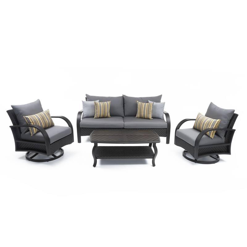 Barcelo 4 Piece Sunbrella Outdoor Patio Motion Seating Set with Table