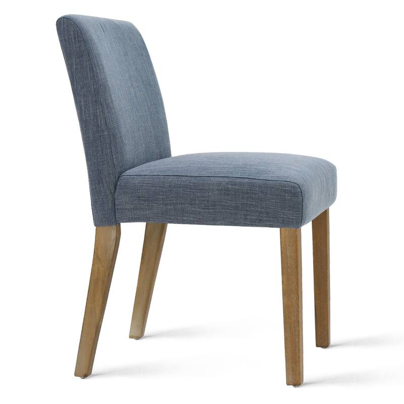 Parsons Dining Chairs with Linen Upholstery and Solid Wood Legs