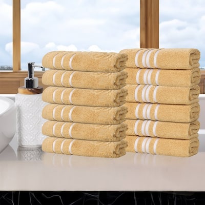 Superior Sadie Zero Twist Cotton Solid and Floral Washcloth Set of 12