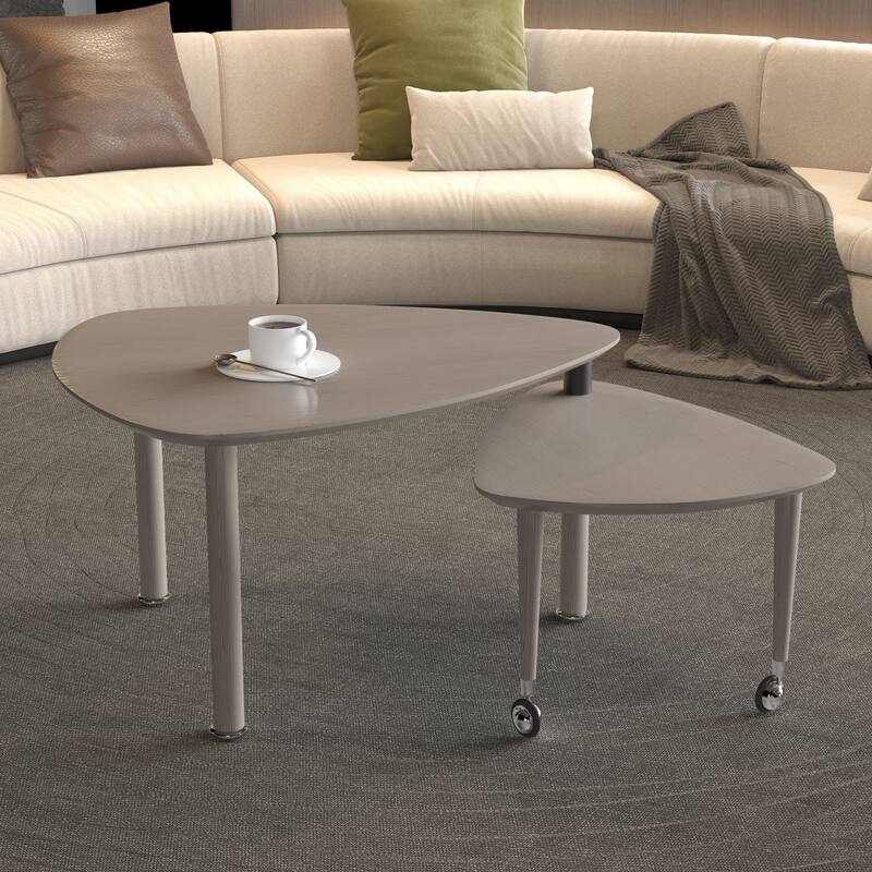 Rotating Coffee Table with Storage, 360° Swivel Modern Cocktail Table, Solid Wood Legs & Easy Assembly - Dark Brown