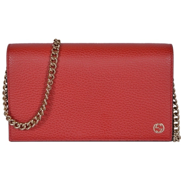 Shop Gucci 466506 RED Leather Interlocking GG Crossbody Wallet Bag Purse Clutch - 8&quot; x 4.5&quot; x 1 ...