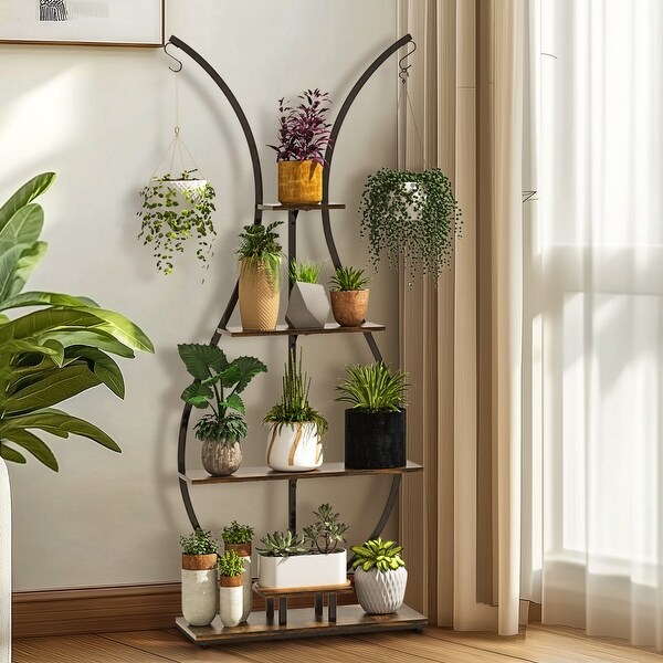 Vase Shape Planter Display Rack Industrial Style Plant Stand with