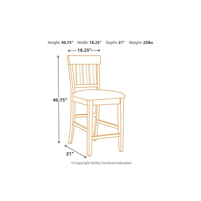 Haddigan Counter Height Bar Stool - Set of 2 - Dark Brown