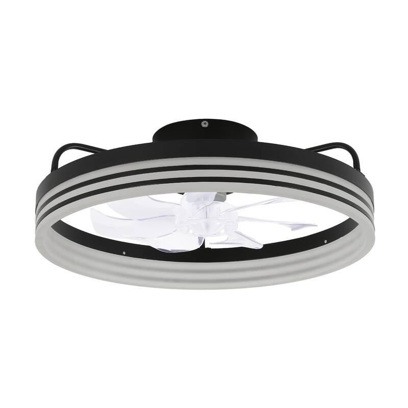 Bella Depot 20" Modern Flush Mount Ceiling Fan with APP Control, 6-Speed Low Profile Reversible Ceiling Fan with Dimmable Light