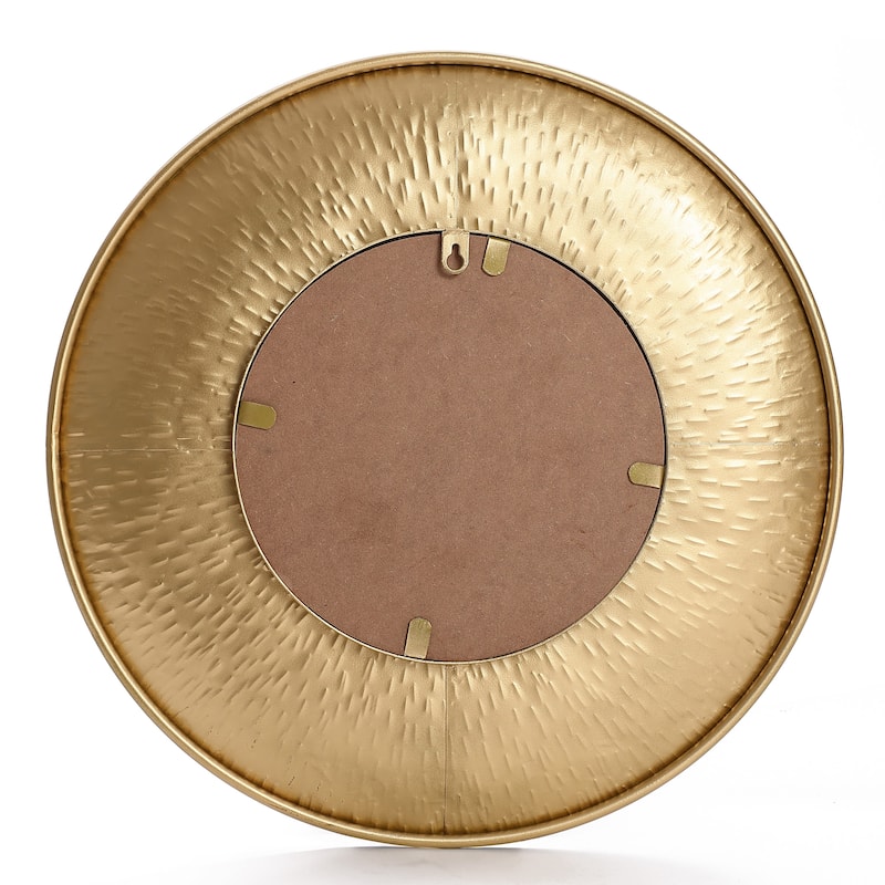 3-Piece Gold Metal Round Wall Mirror Set - 22.25" Diameter x 2.36" D