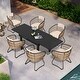 preview thumbnail 18 of 23, 7/11PC Outdoor Aluminum Expandable Patio Dining Sets Extension Table with Rattan Chair 7PC-BeigeChairs