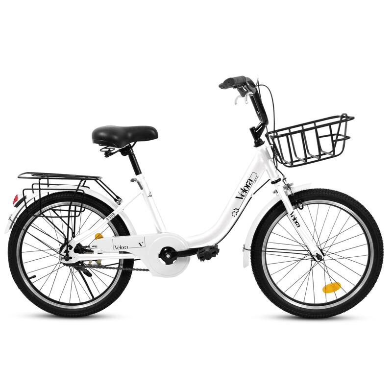 20 Inch Kids Steel Frame Bike, 7-Speed Children Bicycle with Coaster Brake, V-Brake, Chain Guard & Rear Rack for Boys & Girls