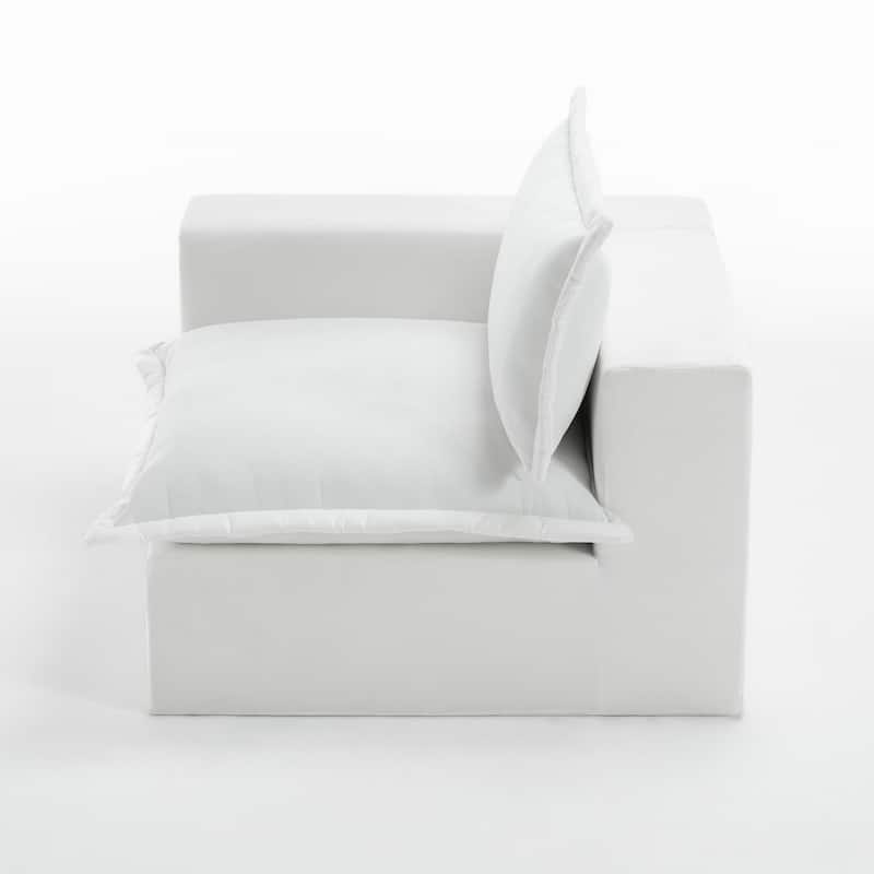 Comfy Cloud Chenille Upholstered Modular Sectional Sofa - Beige-Lfet - Right Facing