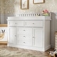 preview thumbnail 1 of 10, Baby Changing Table Dresser with Storage, 46.3" Nursery Dresser with Anti-Tipping Device, White