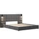 preview thumbnail 20 of 18, Christopher Knight Home Modern Upholstered Velvet Platform Bedframe & Headboard with Lamps and USB Ports, Grey