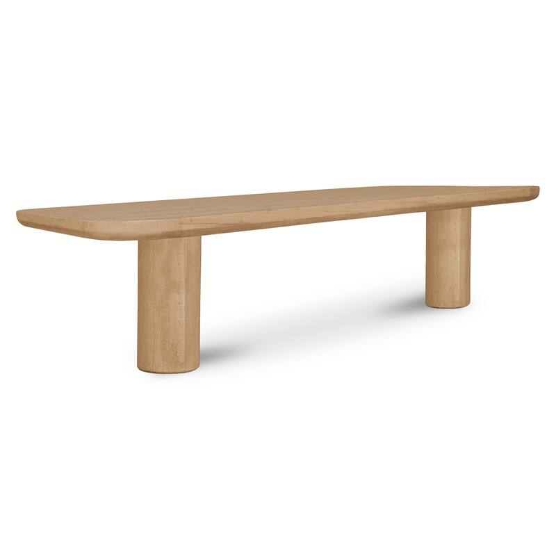 NADAAL STUDIOS Nadaal Dareth Dining Bench, FSC® Solid Oak with Iron Post Legs, 67″ Wide, Natural