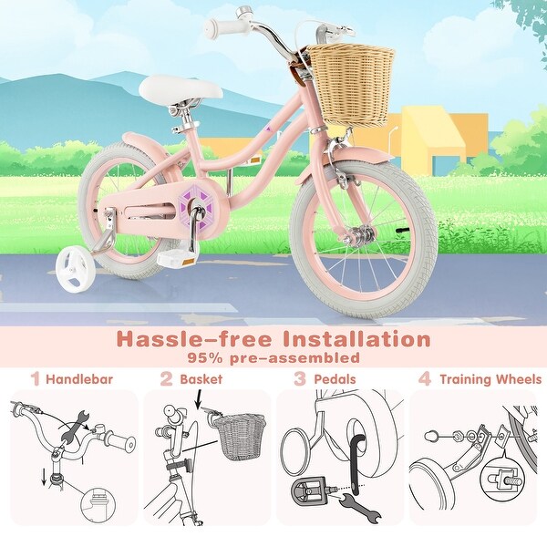 メーカー Gymax Retro Style Kids Bike Bicycle w/ Height Adjustable 玄関マット