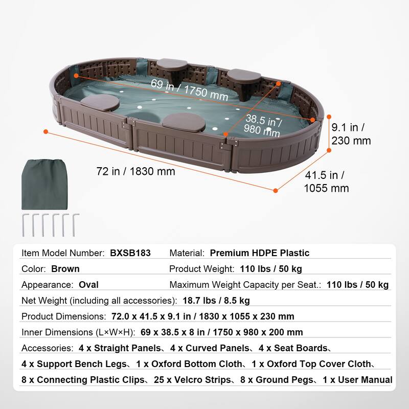 Sandbox with Cover for Outdoor Backyard, Beach, Park, Gift for Boys Girls Ages 3-12