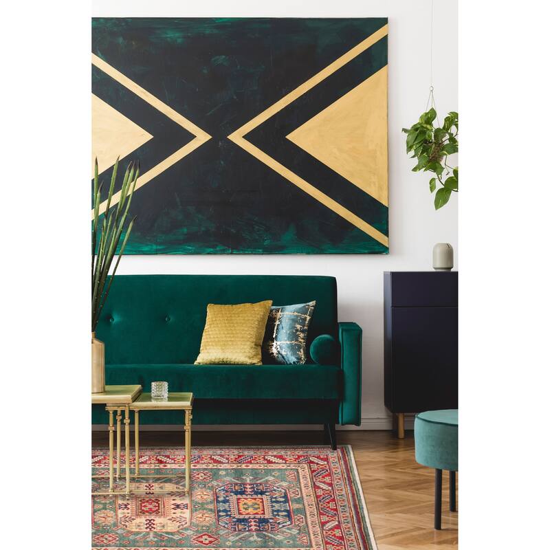 ECARPETGALLERY Hand-knotted Uzbek Ghazni Teal Wool Rug - 4'1 x 5'11