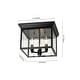 preview thumbnail 14 of 12, Industrial 3-Light Square Seeded Glass Cage Flush Mount Light 9.8in
