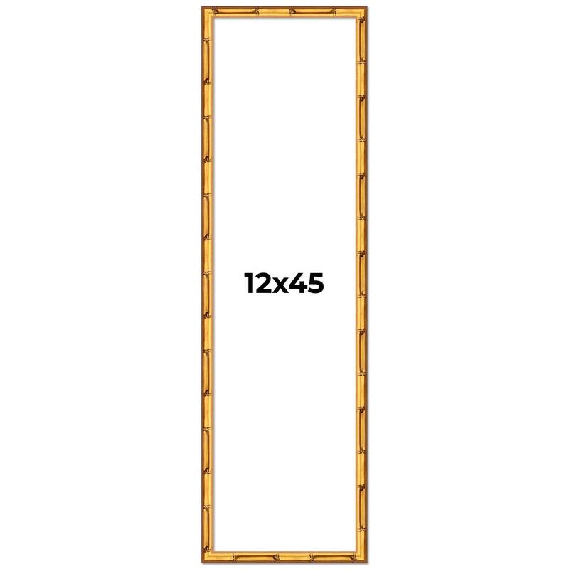 12x45 Frame Gold Bamboo Picture Frame Modern Photo Frame Includes UV Acrylic Shatter Guard Front Acid Free Foam Backing Board