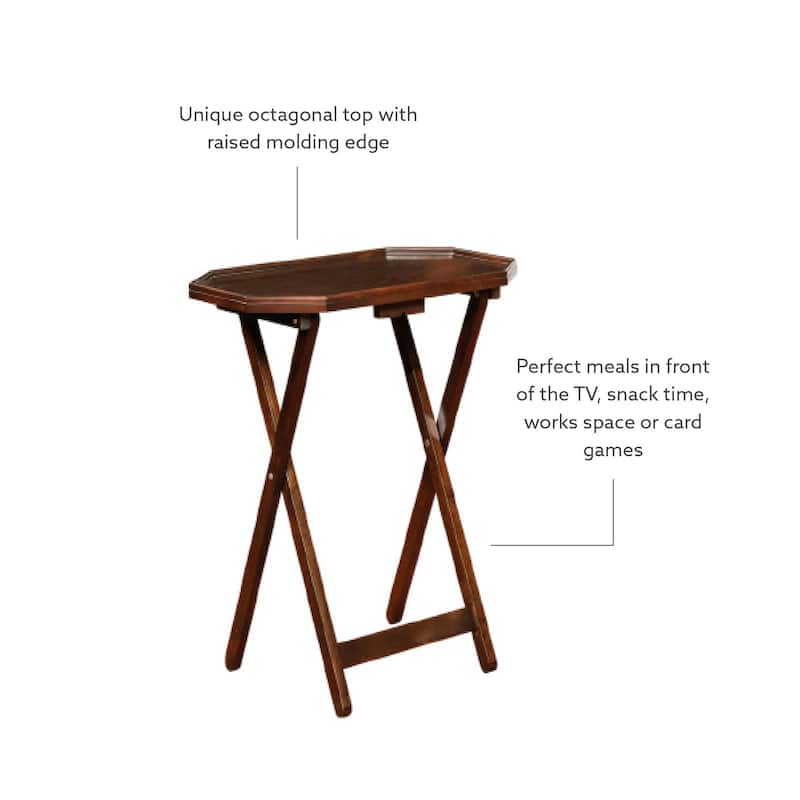 James Espresso 5-Piece Tray Table Set