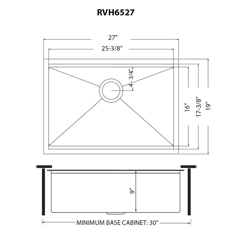 Ruvati 27 inch Gunmetal Black Stainless Steel Workstation Undermount Kitchen Sink Single Bowl - 27" x 19" - 27" x 19"