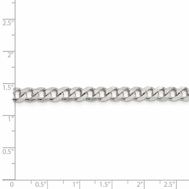 Curata 925 Sterling Silver 6mm Curb Chain Necklace for Men