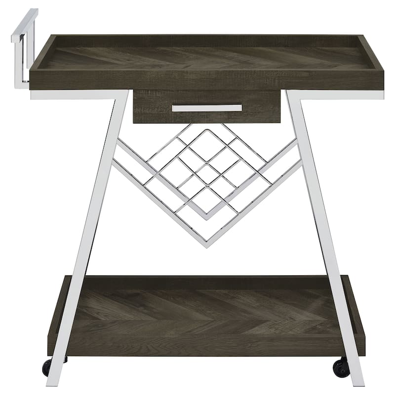Kinney 1-drawer Engineered Wood Bar Cart