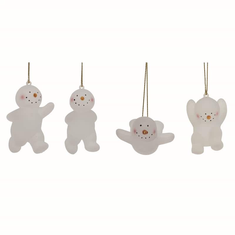 Transpac Acrylic Snowman Ornament Set of 4 Christmas Home Decorations