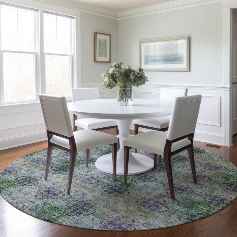 Altolu Garden-Inspired Weather Resistant Classic Meets Modern Runner Outdoor Rug