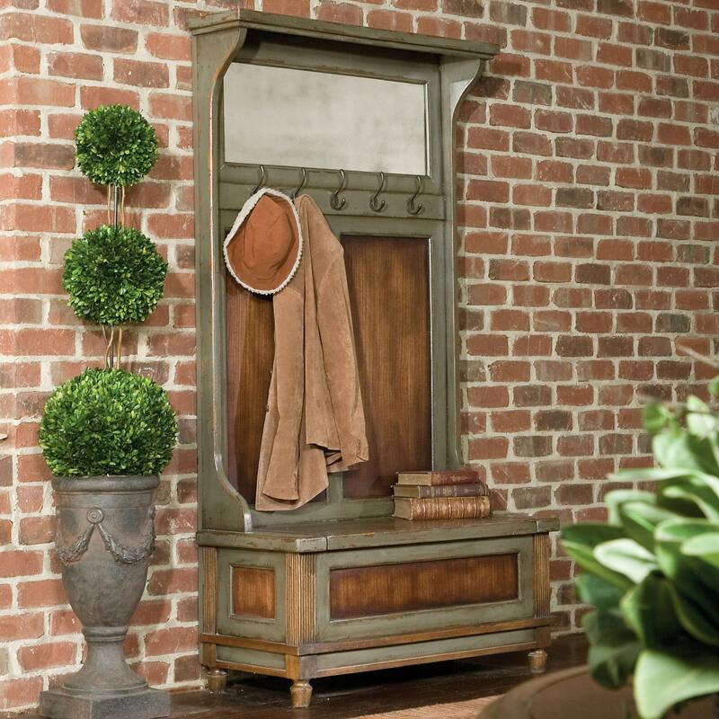 Uttermost Riyo Distressed Charcoal Grey Hall Tree