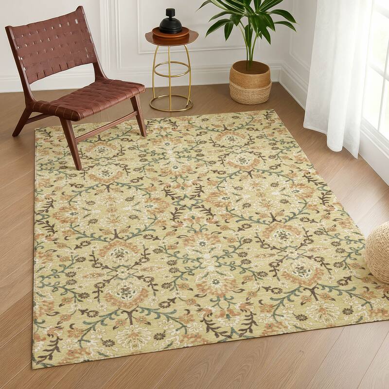 Machine Washable Indoor/ Outdoor Traditional Hartman Chantille Rug