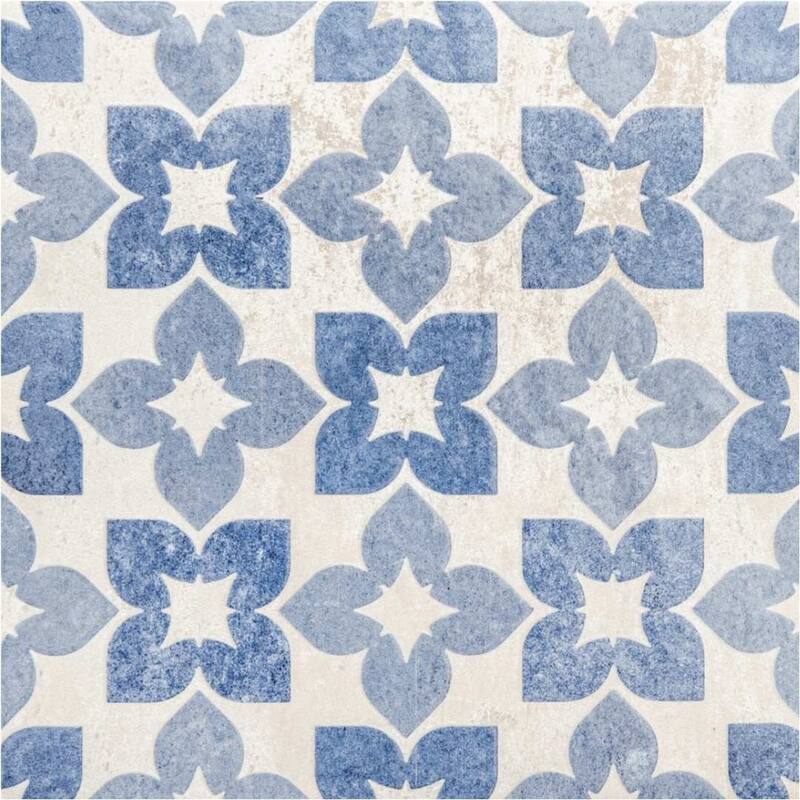 The Tile Life Phlox 8x8 Blue Porcelain Floor & Wall Tile