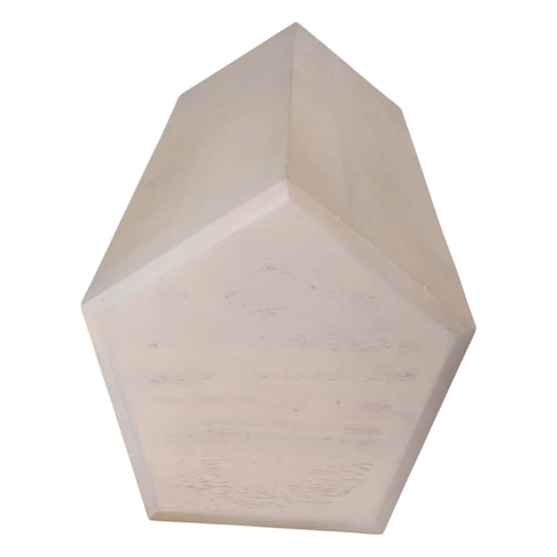Natural Wood Side Table Elegant Geometric Design Narrow End Accent