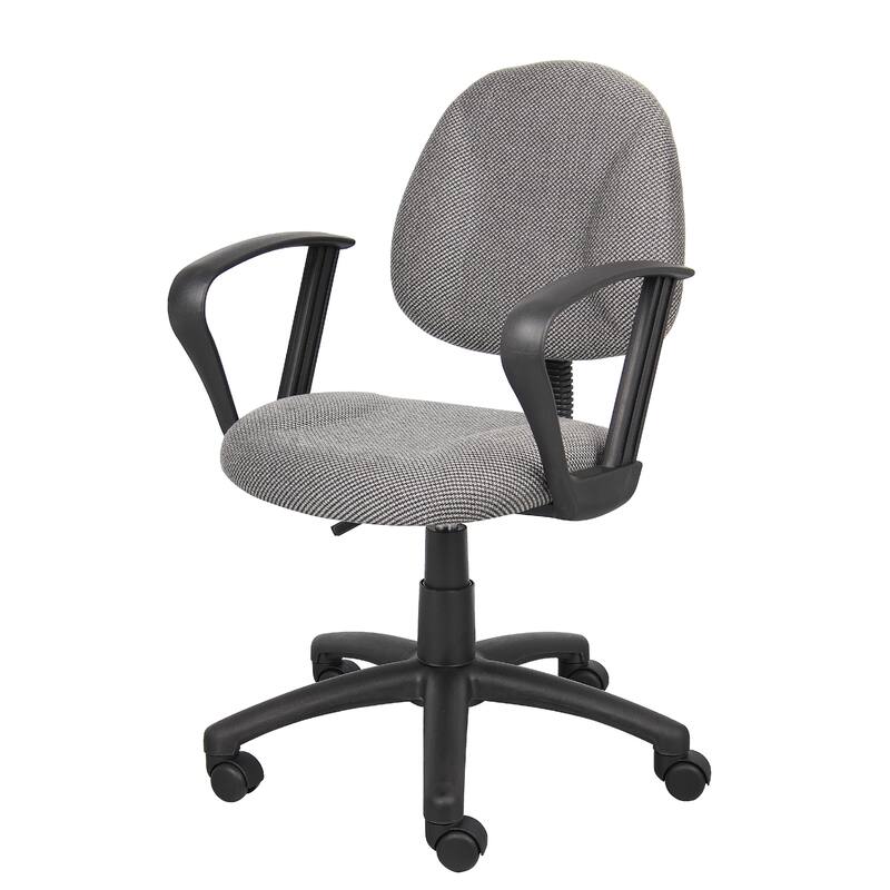 Jea Swivel Posture Chair, Loop Arms, Gray Tweed, Rolling Wheels
