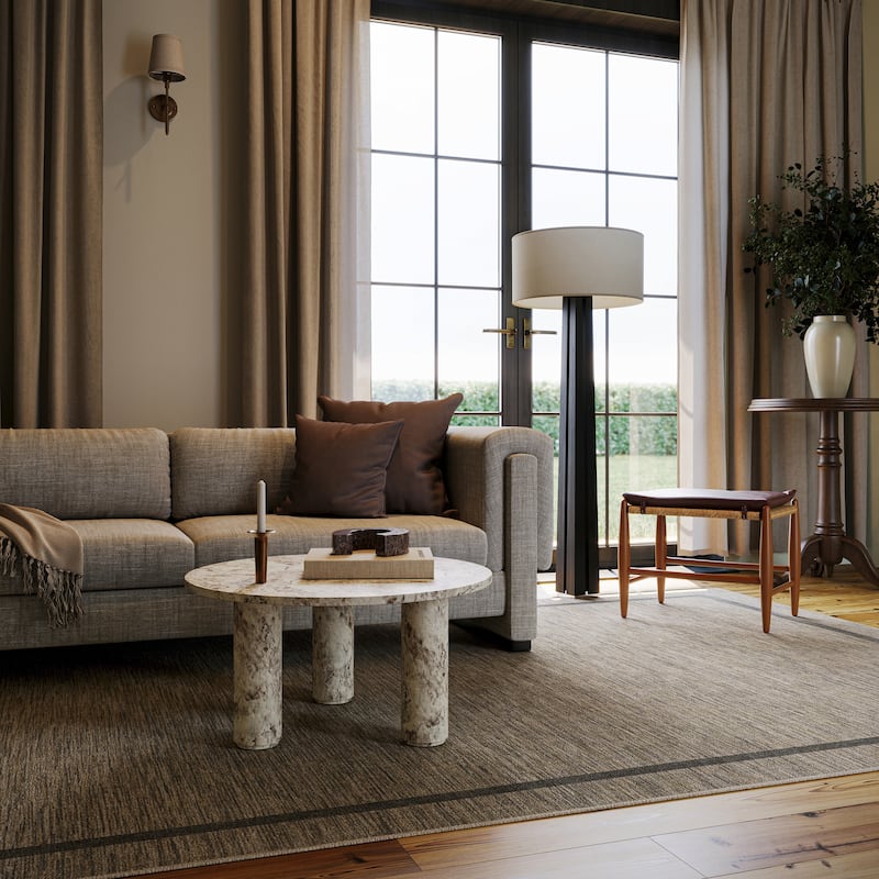 Nate Berkus Hanover Modern Bordered Washable Area Rug - 8' x 10' - Brown