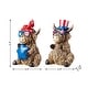preview thumbnail 4 of 6, Glitzhome Set of 2 Patriotic July 4th Resin Highland Cows Table Decor
