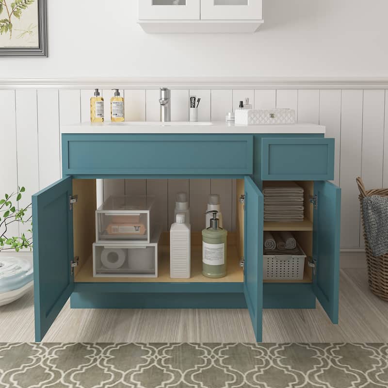 Vanity Art 42" Birch Freestanding Bathroom Vanity Cabinet without Top