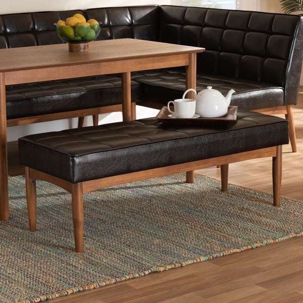 slide 2 of 20, Sanford Mid-Century Modern Dining Bench