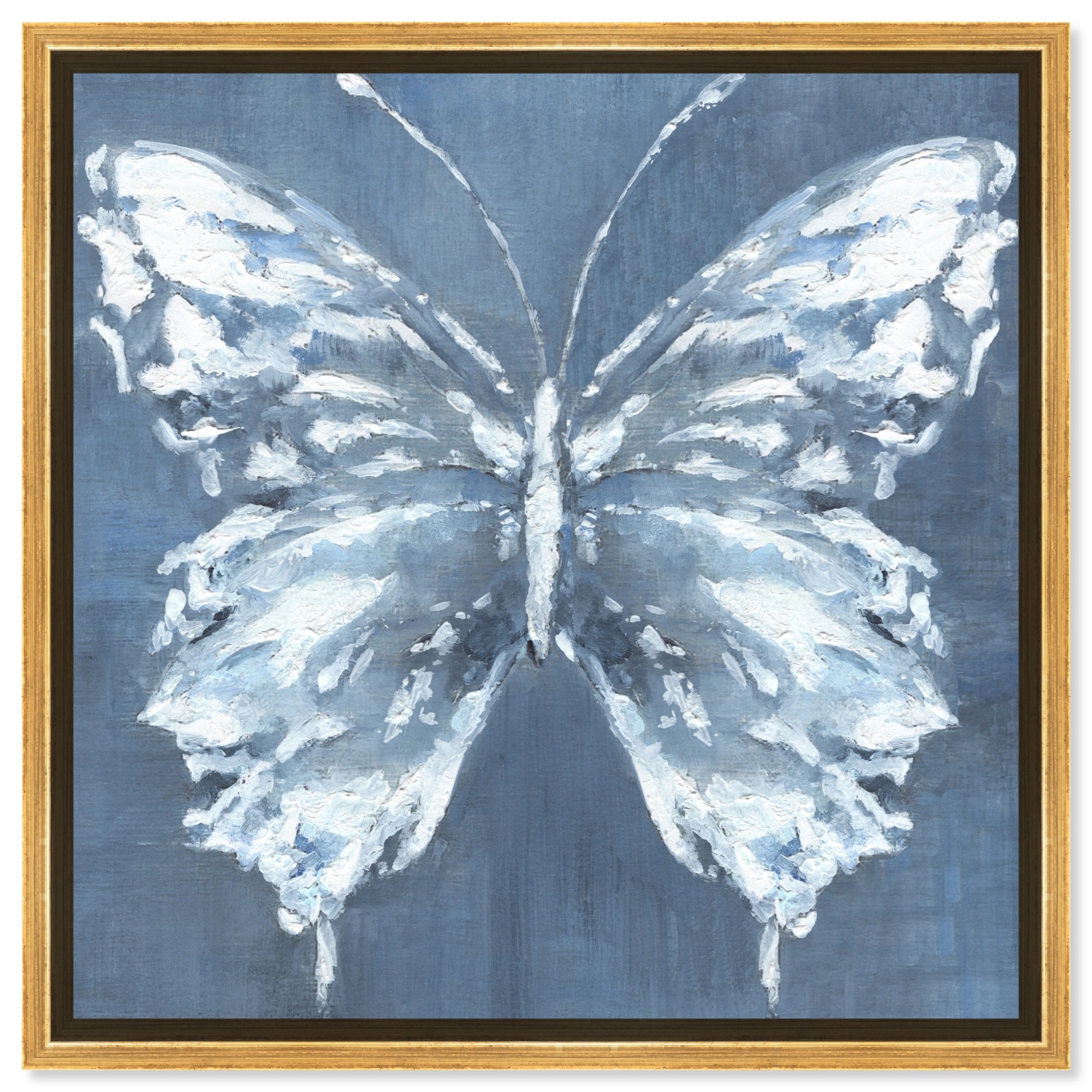 Blue And White Canvas Butterfly Art Prints by Art Remedy