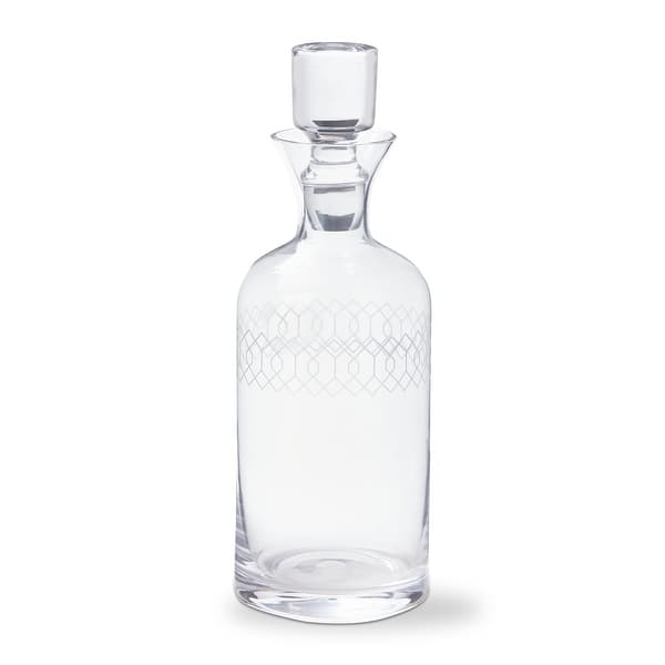 Fitz Etched Clear Glass Decanter Bar Pitcher 40 oz 4x4x11.5 in - Bed ...