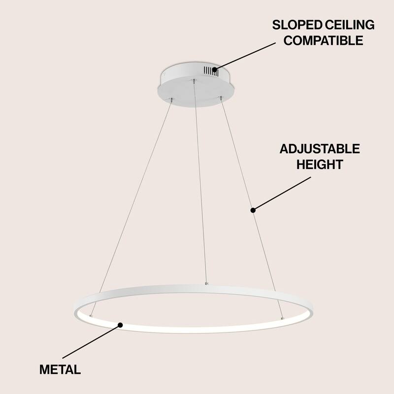 Kinsley Modern Bohemian Iron Integrated LED Pendant by JONATHAN Y