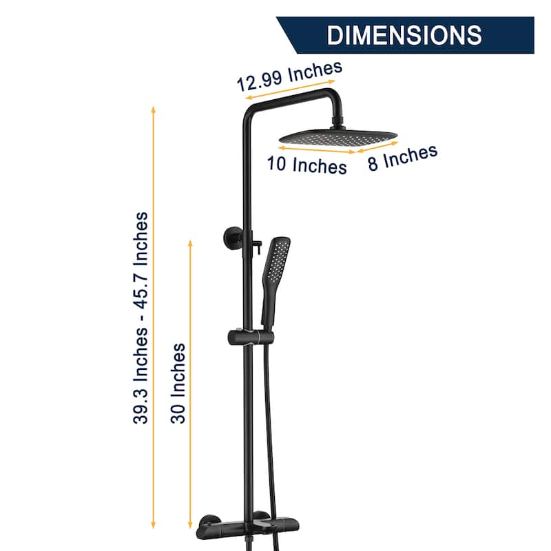 10" Rainfall Shower head and Handheld Shower Head Set